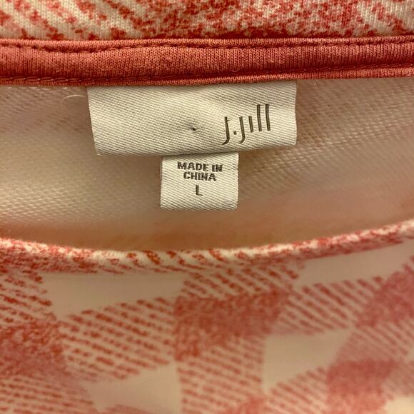 J Jill 3/4 Sleeve Modal Blend Buffalo Check Pink Women's Size Large - Picture 9 of 12